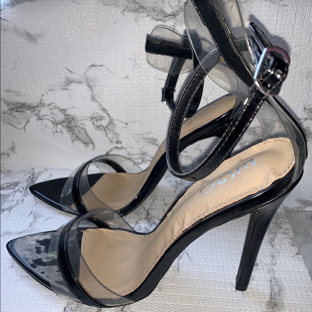 Black & clear heel